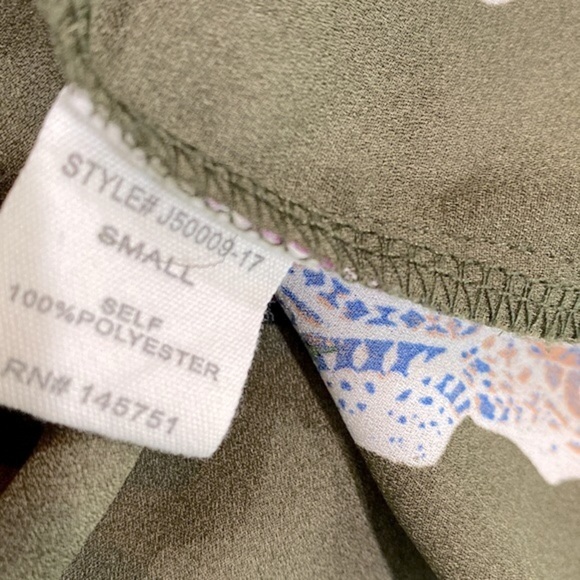 Peach Love green Texas longhorn floral print kimono size small - Picture 10 of 11